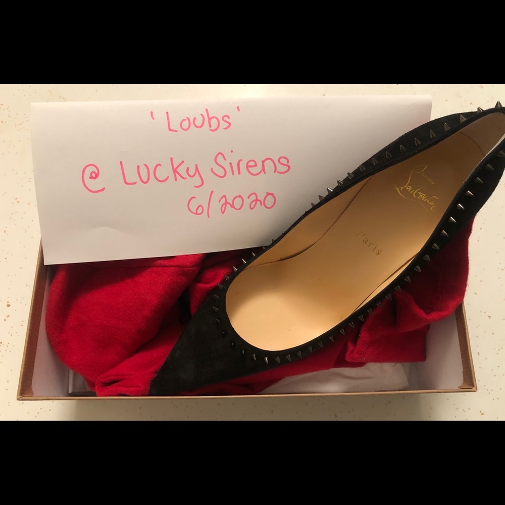 Christian Louboutin Anjalina Velour Studded Heels